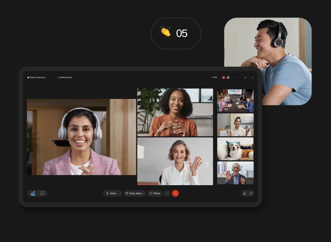 People collaborating in a Webex video meeting